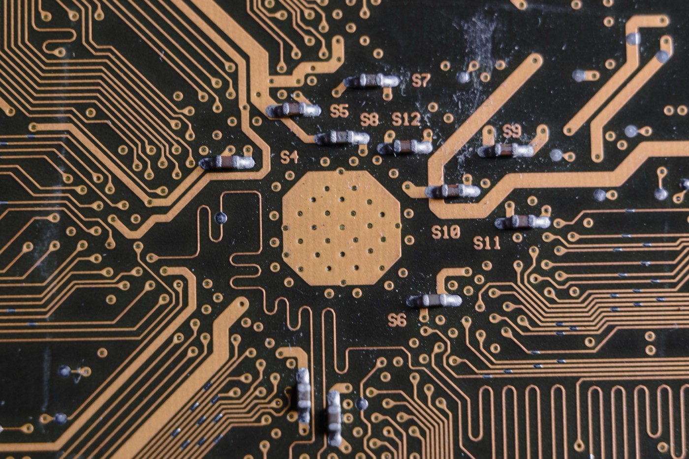 Macro photo of a circuit board